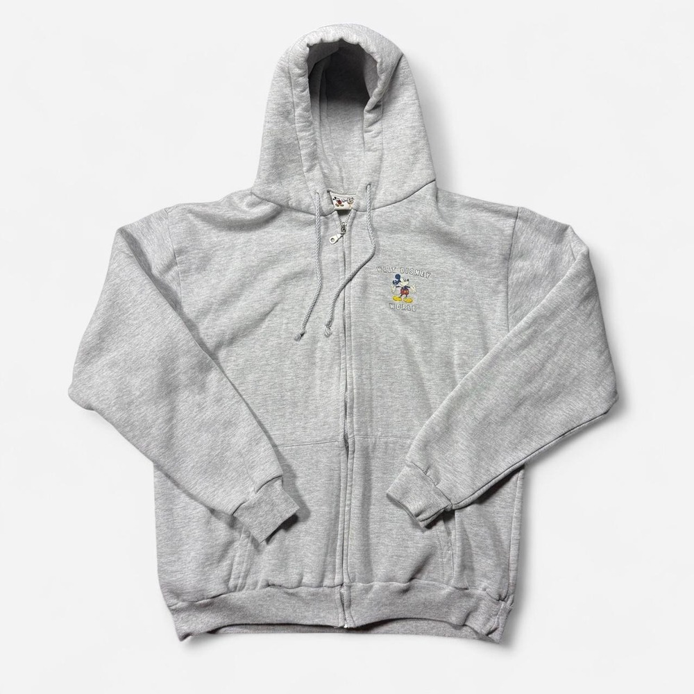 Vintage 90s Walt Disney World grey zip hoodie, Mickey chest & '71' back print